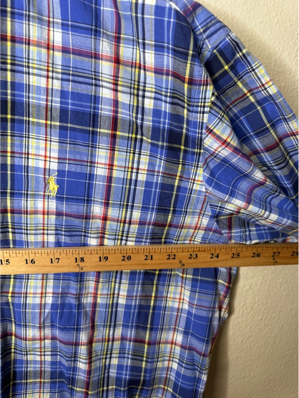 Ralph Lauren Mens XL Blake Shirt Blue Plaid Cotton Short Sleeve Button Down - Picture 5 of 6
